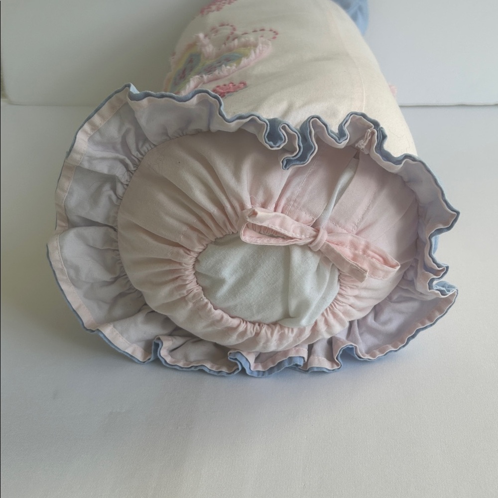 Pottery Barn Butterfly Embroidered Bolster Pillow - Picture 5 of 6